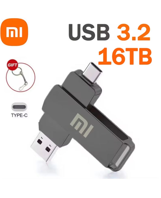 Xiaomi 16TB Flash Drive USB 3.2 High Speed Waterproof USB Transfer Type-c 2-In-1 8TB 16TB OTG Pendrive Flash Disk For Computer